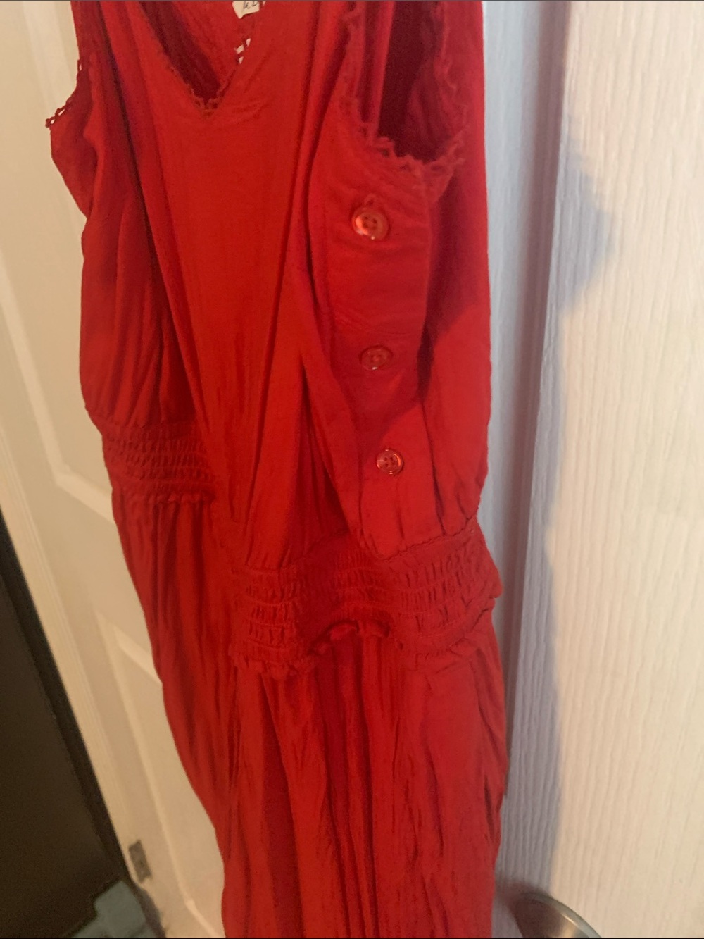 Wilfred Red V-Neck Sleeveless Maxi Jumpsuit - Picture 3 of 4